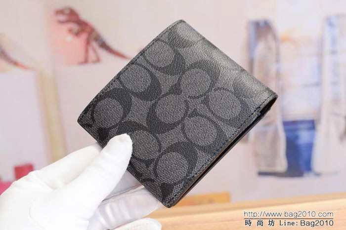 COACH蔻馳 18新款 男士經典短款錢包 74993 折疊開合  Chz1596